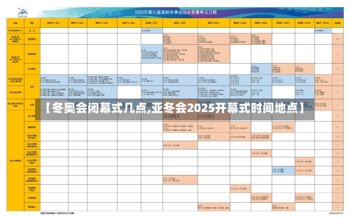 【冬奥会闭幕式几点,亚冬会2025开幕式时间地点】-第2张图片