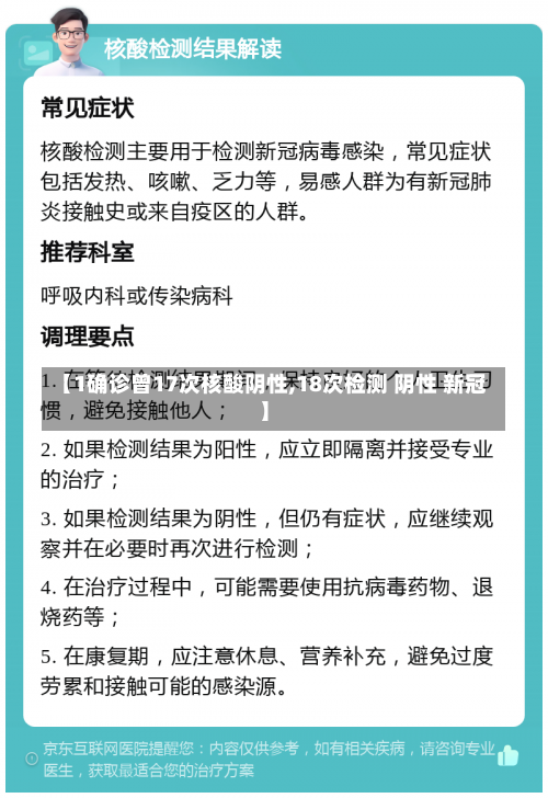 【1确诊曾17次核酸阴性,18次检测 阴性 新冠】-第1张图片