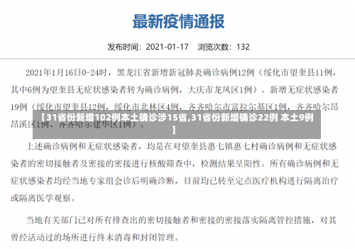 【31省份新增102例本土确诊涉15省,31省份新增确诊22例 本土9例】-第2张图片