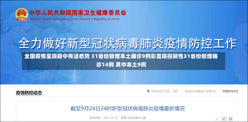 全国疫情呈现稳中有进态势 31省份新增本土确诊9例彰显防控韧性31省份新增确诊14例 其中本土9例-第1张图片