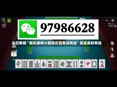 今日教程“微乐麻将小程序究竟有没有挂”其实真的有挂-第2张图片