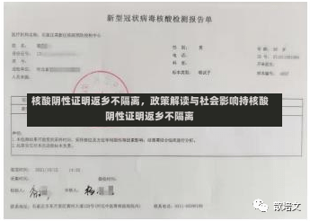 核酸阴性证明返乡不隔离，政策解读与社会影响持核酸阴性证明返乡不隔离-第1张图片