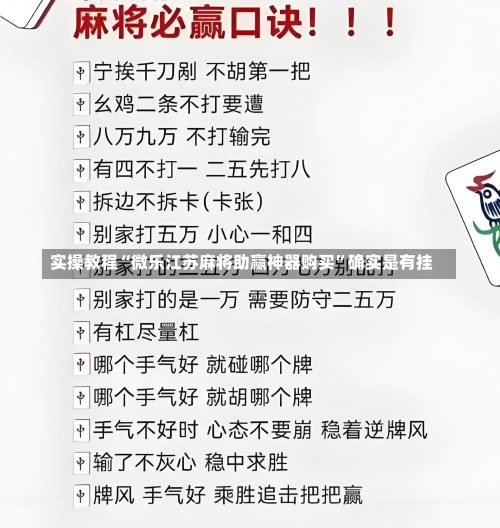 实操教程“微乐江苏麻将助赢神器购买”确实是有挂-第2张图片