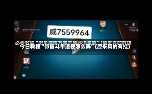 今日教程“微信斗牛透视怎么弄	”(原来真的有挂)-第2张图片