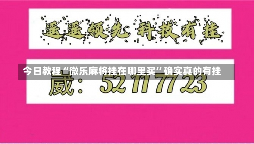 今日教程“微乐麻将挂在哪里买	”确实真的有挂-第2张图片