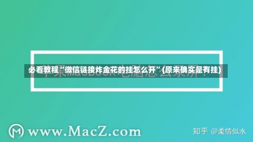 必看教程“微信链接炸金花的挂怎么开”(原来确实是有挂)-第3张图片