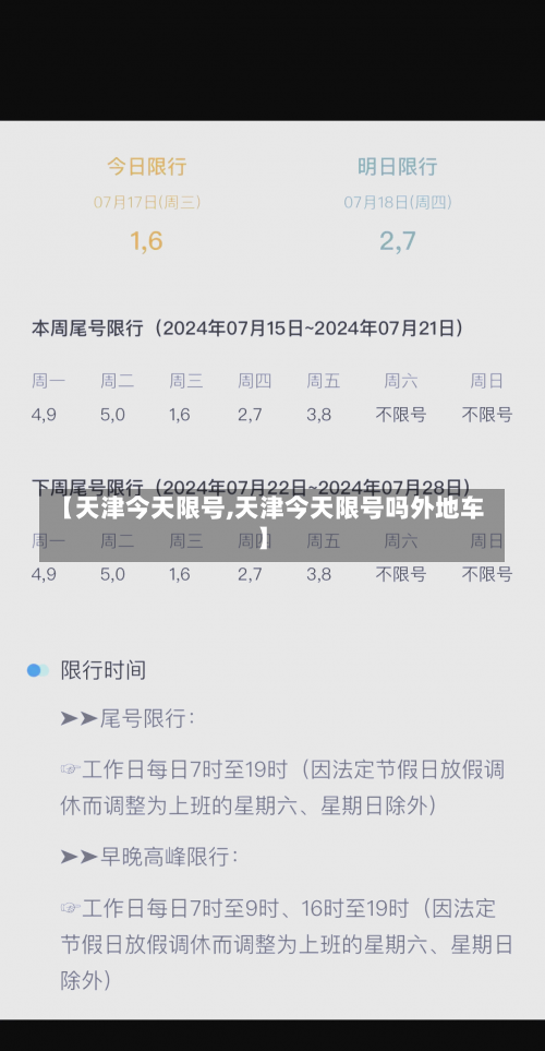 【天津今天限号,天津今天限号吗外地车】-第1张图片