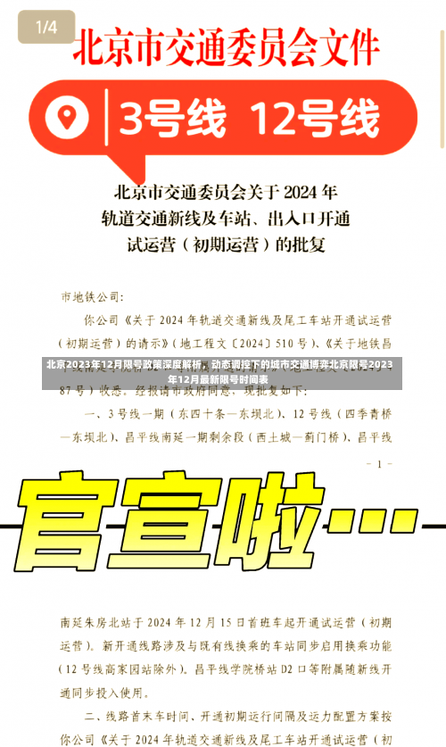 北京2023年12月限号政策深度解析，动态调控下的城市交通博弈北京限号2023年12月最新限号时间表-第1张图片