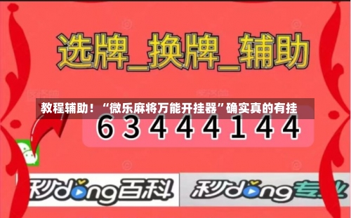 教程辅助！“微乐麻将万能开挂器”确实真的有挂-第2张图片