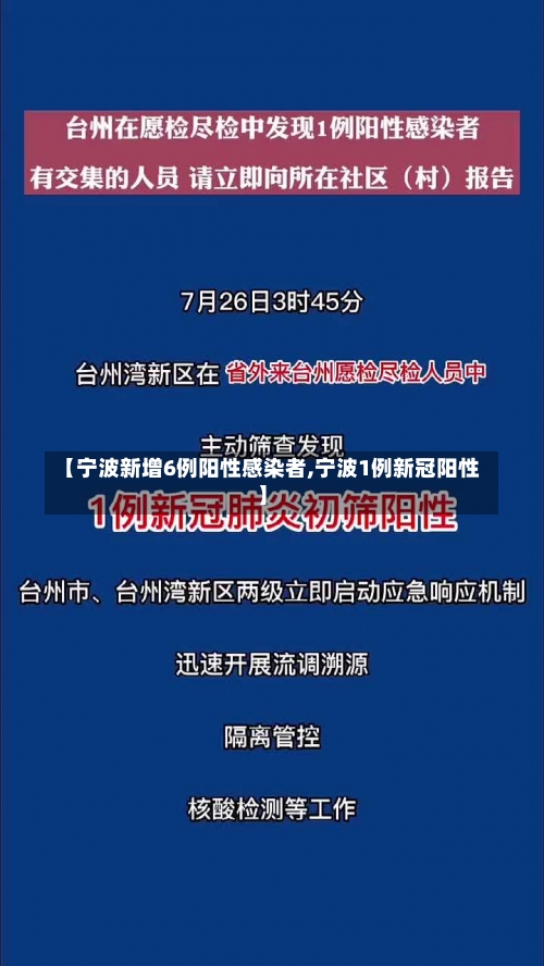 【宁波新增6例阳性感染者,宁波1例新冠阳性】-第1张图片