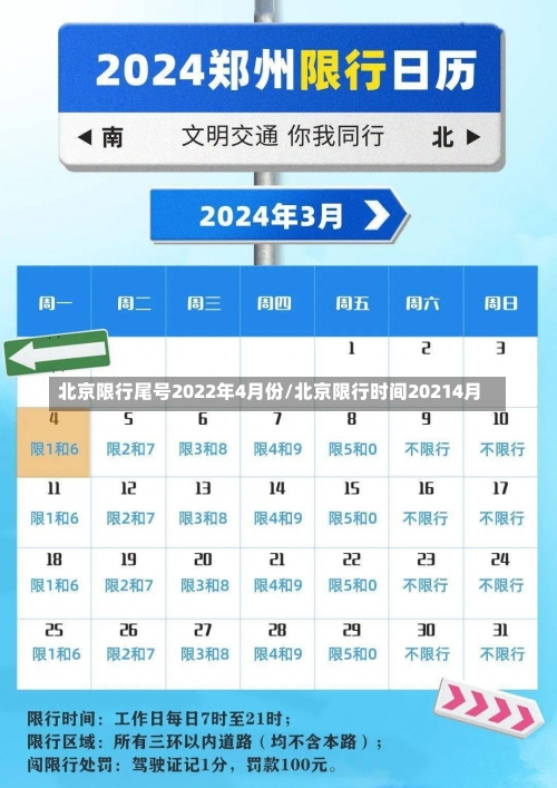 北京限行尾号2022年4月份/北京限行时间20214月-第1张图片