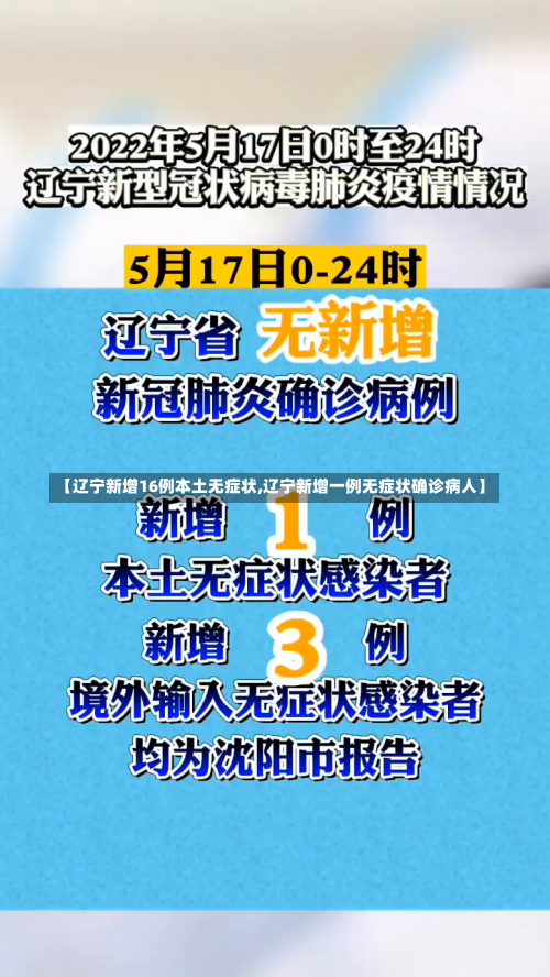 【辽宁新增16例本土无症状,辽宁新增一例无症状确诊病人】-第1张图片