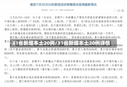 31省新增本土20例/31省新增本土20例详情-第2张图片