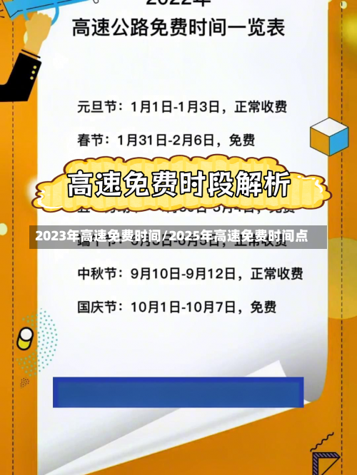 2023年高速免费时间/2025年高速免费时间点-第1张图片