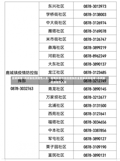 昆明新增1例核酸检测阳性人员，疫情形势与防控措施的全面解读昆明增1名核酸检测阳性人员-第1张图片