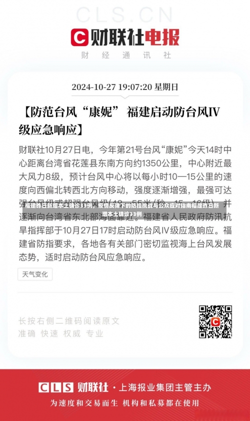 福建昨日新增本土确诊33例	，疫情反弹下的防控挑战与公众应对指南福建昨日新增本土确诊33例-第1张图片