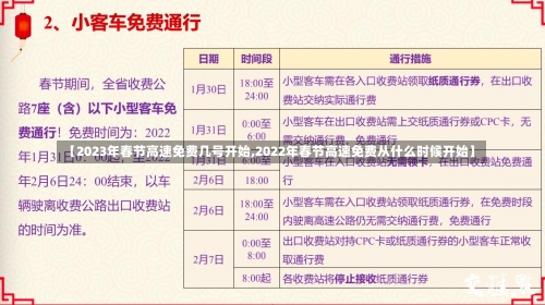 【2023年春节高速免费几号开始,2022年春节高速免费从什么时候开始】-第1张图片