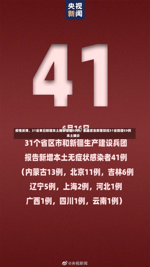 疫情反弹，31省单日新增本土确诊突破50例	，多地紧急部署防控31省新增59例本土确诊-第1张图片