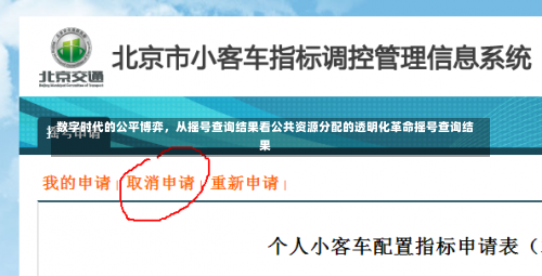 数字时代的公平博弈，从摇号查询结果看公共资源分配的透明化革命摇号查询结果-第1张图片