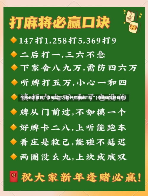 今日必看教程“微乐麻将万能开挂器通用版”(原来确实是有挂)-第1张图片