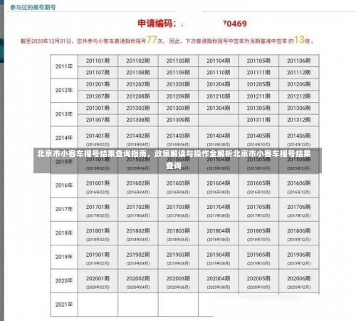 北京市小客车摇号结果查询指南，政策解读与操作全解析北京市小客车摇号结果查询-第3张图片