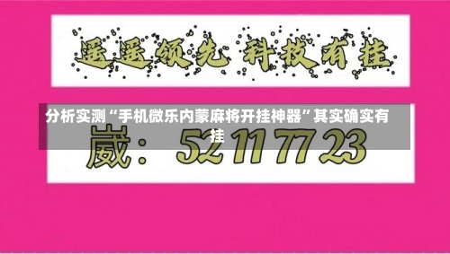 分析实测“手机微乐内蒙麻将开挂神器”其实确实有挂-第3张图片