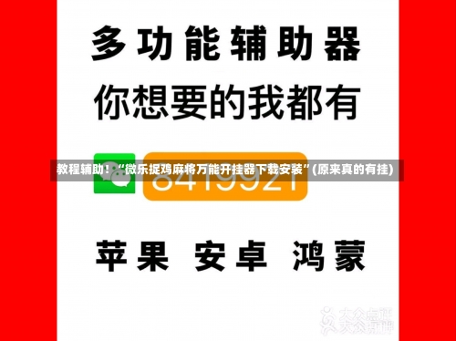 教程辅助！“微乐捉鸡麻将万能开挂器下载安装”(原来真的有挂)-第1张图片