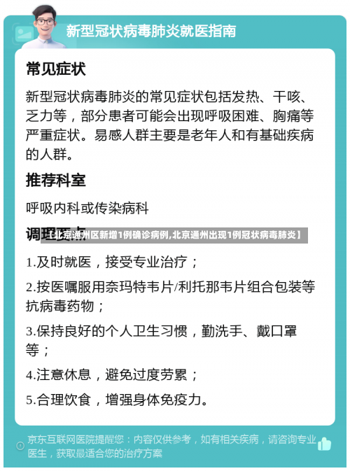 【北京通州区新增1例确诊病例,北京通州出现1例冠状病毒肺炎】-第1张图片