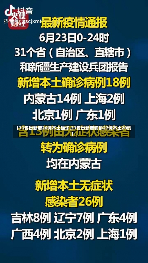 【31省份新增26例本土确诊,31省份新增确诊27例本土20例】-第1张图片