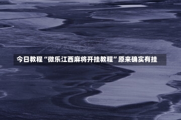 今日教程“微乐江西麻将开挂教程”原来确实有挂-第3张图片