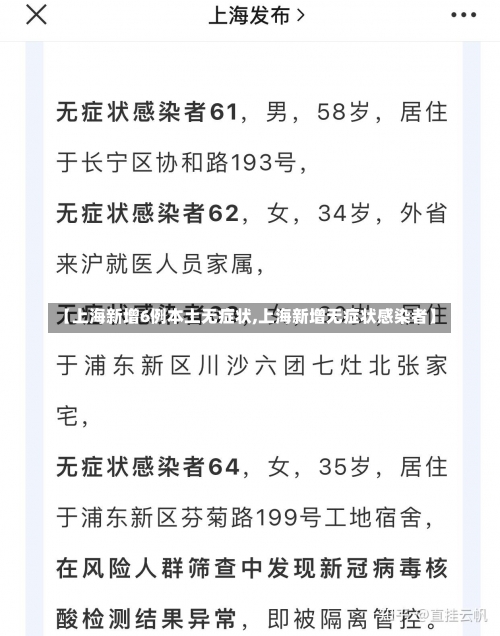 【上海新增6例本土无症状,上海新增无症状感染者】-第1张图片