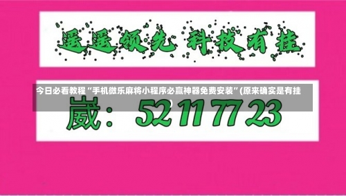 今日必看教程“手机微乐麻将小程序必赢神器免费安装”(原来确实是有挂)-第2张图片