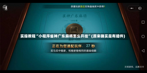 实操教程“小程序雀神广东麻将怎么开挂”(原来确实是有插件)-第3张图片