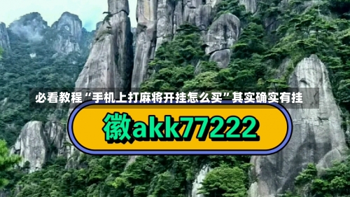 必看教程“手机上打麻将开挂怎么买	”其实确实有挂-第2张图片