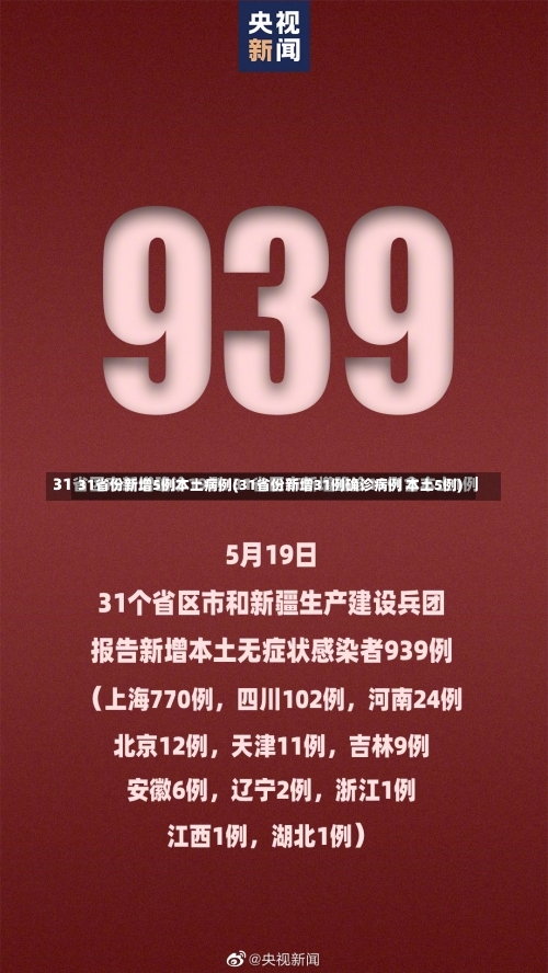 31省份新增5例本土病例(31省份新增31例确诊病例 本土5例)-第1张图片