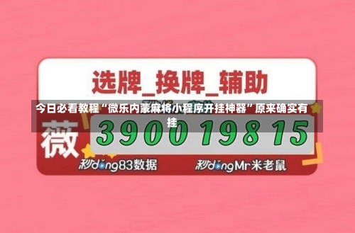 今日必看教程“微乐内蒙麻将小程序开挂神器”原来确实有挂-第3张图片