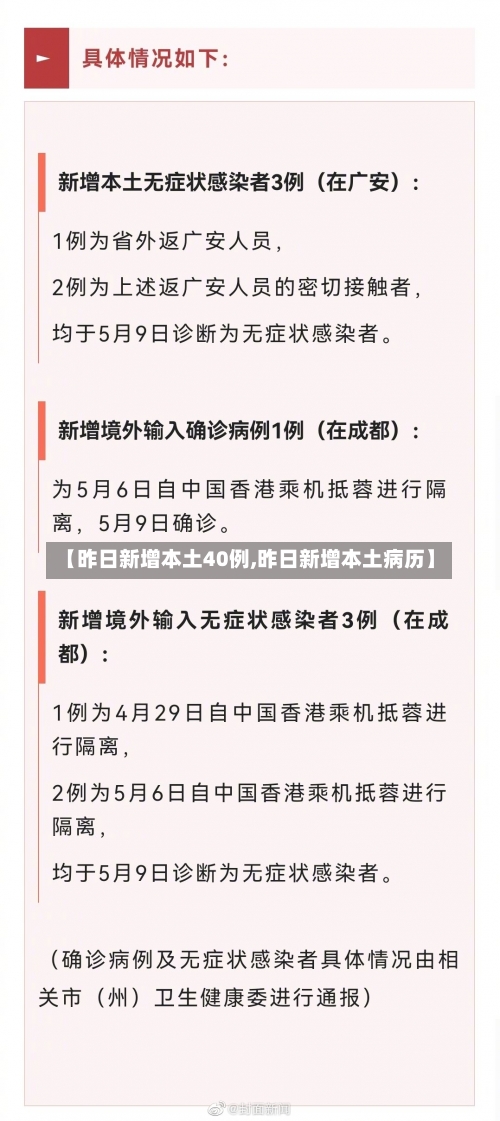 【昨日新增本土40例,昨日新增本土病历】-第2张图片