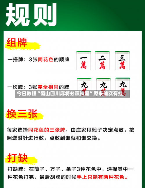 今日教程“蜀山四川麻将必赢神器”原来确实有挂-第3张图片