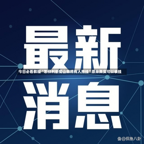 今日必看教程“怎样判断蜀山麻将有人用挂	”原来真实可以装挂-第2张图片