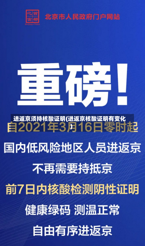 进返京须持核酸证明(进返京核酸证明有变化)-第1张图片