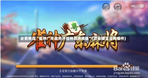 必看教程“雀神广东麻将开挂神器通用版”(原来确实是有插件)-第1张图片