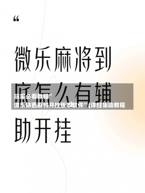 
玩家必看教程”
微乐陕西麻将开挂版本软件	”(详细辅助教程)-第3张图片