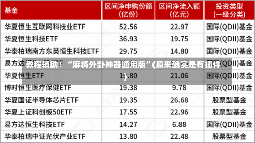 教程辅助！“麻将外卦神器通用版”(原来确实是有插件)-第1张图片