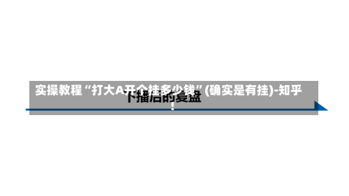 实操教程“打大A开个挂多少钱	”(确实是有挂)-知乎!-第2张图片