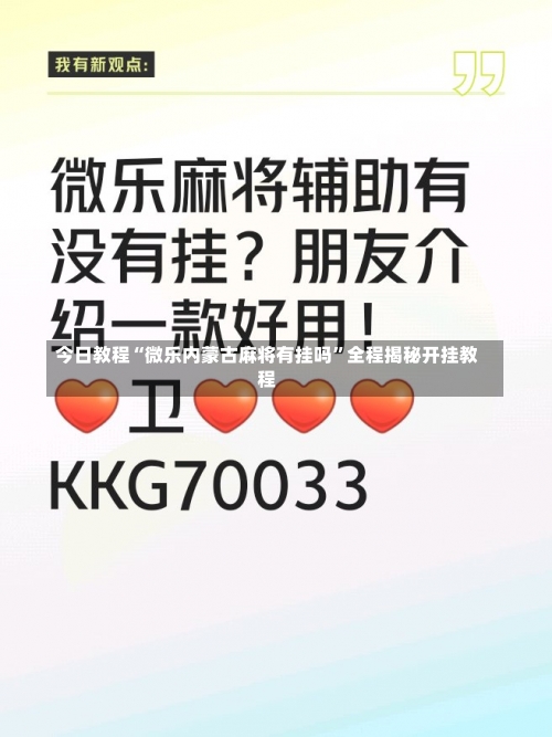 今日教程“微乐内蒙古麻将有挂吗”全程揭秘开挂教程-第1张图片