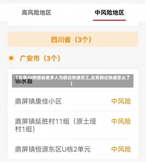 【北京40例感染者多人为韵达快递员工,北京韵达快递怎么了】-第1张图片