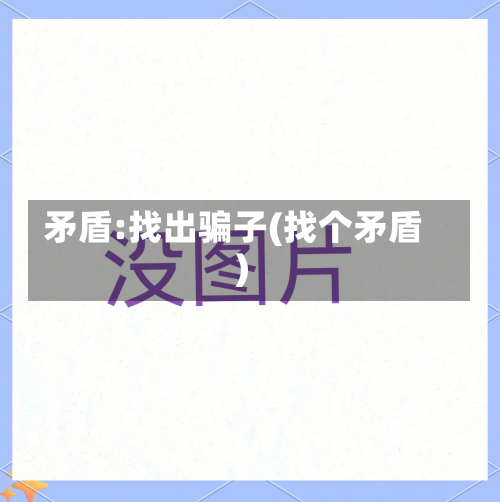 矛盾:找出骗子(找个矛盾)-第3张图片