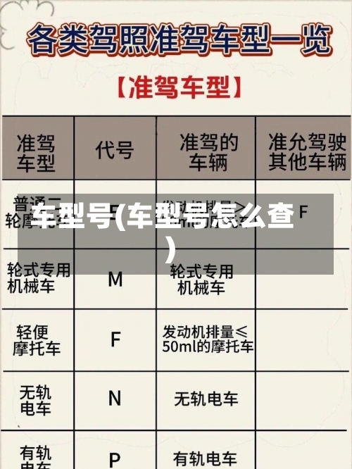车型号(车型号怎么查)-第1张图片