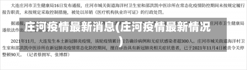 庄河疫情最新消息(庄河疫情最新情况)-第1张图片