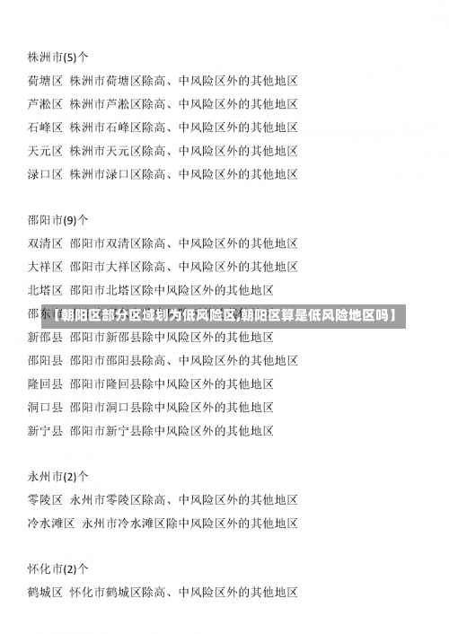 【朝阳区部分区域划为低风险区,朝阳区算是低风险地区吗】-第2张图片